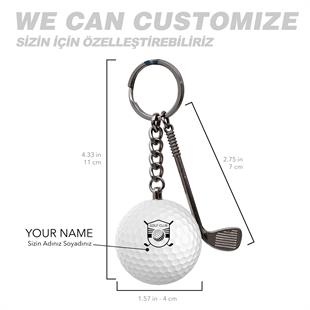 Zekupp Golf Topu El Yapımı Hediyelik Anahtarlık Club S