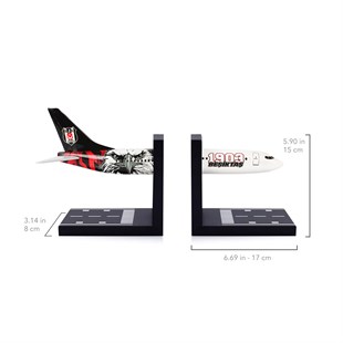 Zekupp Boeing 737-800 1/100 Ölçek Beşiktaş Lisanslı 1903 Beşiktaş Logolu Tasarım Kitap Desteği 