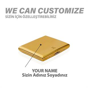 Zekupp Mermi Çakmak ve Metal Sigara Tabakası Set Altın Gümüş