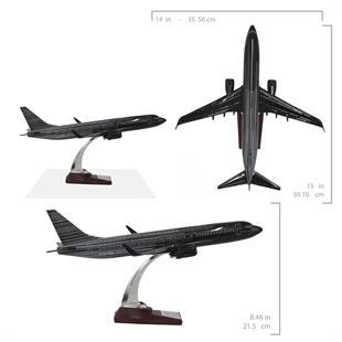 Zekupp Boeing 737-800 1/100 Siyah Çok Çizgili Tasarım Model Uçak