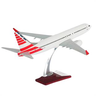 Zekupp Boeing 737-800 1/100 Ölçek Kırmızı Mavi Çizgi Detaylı Maket Uçak