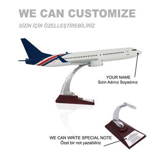 Zekupp Boeing 737-800 1/100 Ölçek Turuncu Lacivert Detaylı Maket Uçak