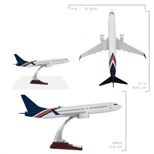 Zekupp Boeing 737-800 1/100 Ölçek Turuncu Lacivert Detaylı Maket Uçak