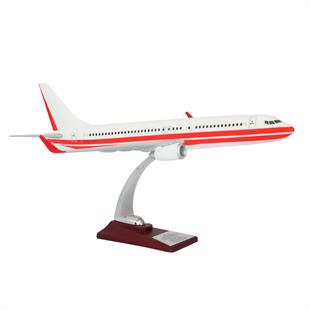 Zekupp Boeing 737-800 1/100 Ölçek Kırmızı Çizgili Beyaz Maket Uçak