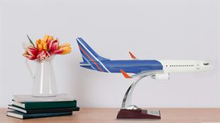 Zekupp Boeing 737-800 1/100 Ölçek Mavi Çizgi Tasarımlı Maket Uçak
