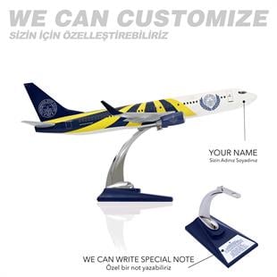 Zekupp Boeing 737-800 1/100 Ölçek Fenerbahçe Lisanslı Sarı Lacivert Tasarım Maket Uçak