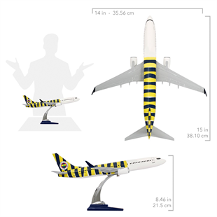 Zekupp Boeing 737-800 1/100 Ölçek Fenerbahçe Lisanslı Çubuklu Tasarım Maket Uçak
