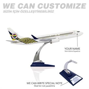 Zekupp Boeing 737-800 1/100 Ölçek Fenerbahçe Lisanslı Beyaz Tasarım Maket Uçak