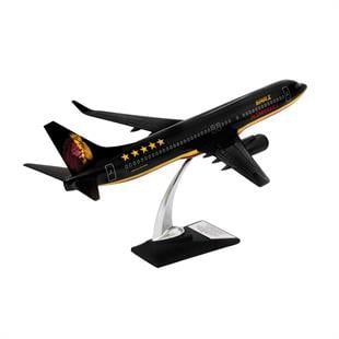 Zekupp Boeing 737-800 1/100 Ölçek Klasik Aslan Tasarımlı Siyah Maket Uçak