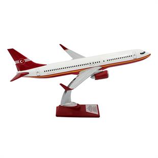Zekupp Boeing 737-800 1/100 Ölçek Sarı kırmızı Şerit Tasarımlı Beyaz Maket Uçak