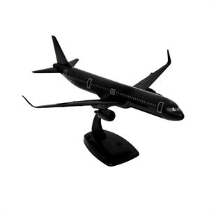 Zekupp Airbus A321 1/200 Ölçek  Siyah Düz Tasarım Plastik Maket Uçak