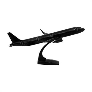 Zekupp Airbus A321 1/200 Ölçek  Siyah Düz Tasarım Plastik Maket Uçak