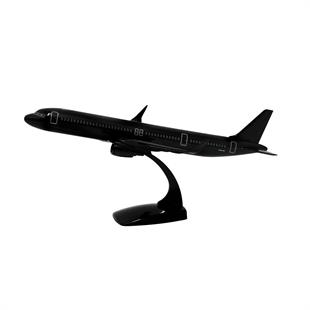 Zekupp Airbus A321 1/200 Ölçek  Siyah Düz Tasarım Plastik Maket Uçak