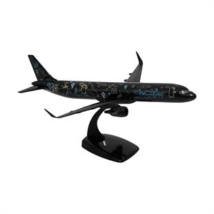 Zekupp Airbus A321 1/200 Ölçek  Siyah Desenli Tasarım Plastik Maket Uçak