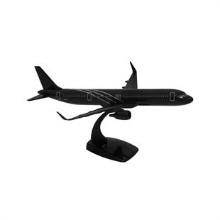 Zekupp Airbus A321 1/200 Ölçek  Siyah Çizgili Tasarım Plastik Maket Uçak