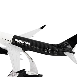 Zekupp Boeing 737-800 1/100 Ölçek Beşiktaş Lisanslı Çizgili Tasarım  Maket Uçak