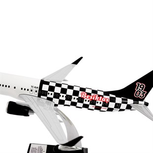 Zekupp Boeing 737-800 1/100 Ölçek Beşiktaş Lisanslı Damalı Tasarım Maket Uçak