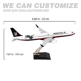 Zekupp Airbus 321 1/200 Ölçek Beşiktaş Lisanslı Klasik Tasarım Nostalji Maket Uçak