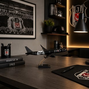 Zekupp Airbus 321 1/200 Ölçek Beşiktaş Lisanslı Kara Kartal Tasarım Maket Uçak