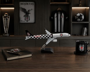 Zekupp Airbus 321 1/200 Ölçek Beşiktaş Lisanslı Damalı Tasarım Maket Uçak