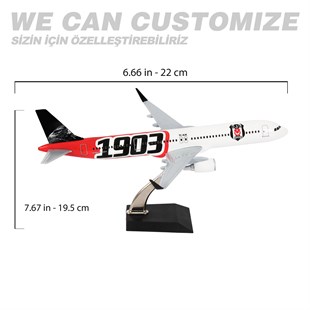 Zekupp Airbus 321 1/200 Ölçek Beşiktaş Lisanslı 1903 Logolu Maket Uçak