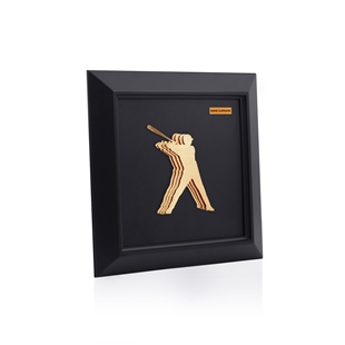 Zekupp Beyzbol Severler İçin Ahşap Tablo, Duvar Dekorasyonu El Yapımı Tablo, Altın Renkte Ahşap Tablo Ev Hediyesi, 3 Boyutlu Çerçeve Tablo