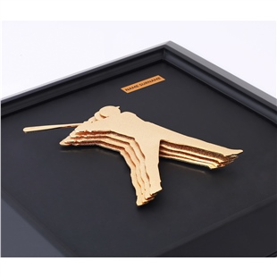 Zekupp Beyzbol Severler İçin Ahşap Tablo, Duvar Dekorasyonu El Yapımı Tablo, Altın Renkte Ahşap Tablo Ev Hediyesi, 3 Boyutlu Çerçeve Tablo