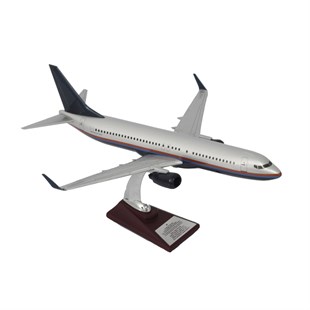 Zekupp Boeing 737-800 1/100 Ölçekli Gümüş Şeritli Model Uçak