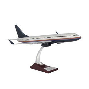 Zekupp Boeing 737-800 1/100 Ölçekli Gümüş Şeritli Model Uçak