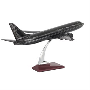 Zekupp Boeing 737-800 1/100 Ölçek Çizgi  Detaylı Siyah Tasarımlı Model Uçak