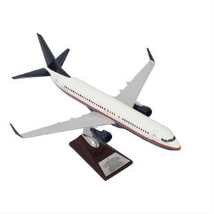 Zekupp Boeing 737-800 1/100 Ölçekli Beyaz Şeritli Tasarım Model Uçak