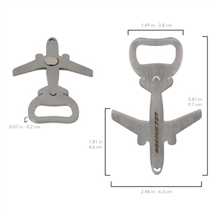Zekupp Boeing 737 Uçak Modeli Şişe Açacağı, Magnetli Uçak Figürlü Gazoz Açacağı, Gümüş Gri Renkte Mutfak Ekipmanı, El Yapımı Hediye