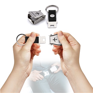 Zekupp Boeing 737 Uçak Tasarımlı Şişe Açacağı Özellikli Siyah Renk  Emniyet Kemeri Anahtarlık