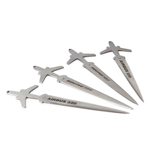 Zekupp Boeing 777 Zarf Açacağı, Uçak Modeli Koleksiyon Hediyesi Mektup Açacağı, Gümüş Gri Metalik El Yapımı Zarf Açacağı, El Yapımı Hediye