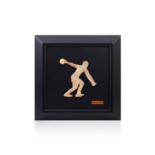 Zekupp Bowling Severler İçin Ahşap Tablo, Duvar Dekorasyonu El Yapımı Tablo, Altın Renkte Ahşap Tablo Ev Hediyesi, 3 Boyutlu Çerçeve Tablo