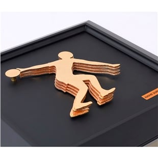 Zekupp Bowling Severler İçin Ahşap Tablo, Duvar Dekorasyonu El Yapımı Tablo, Altın Renkte Ahşap Tablo Ev Hediyesi, 3 Boyutlu Çerçeve Tablo