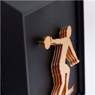 Zekupp Bowling Severler İçin Ahşap Tablo, Duvar Dekorasyonu El Yapımı Tablo, Altın Renkte Ahşap Tablo Ev Hediyesi, 3 Boyutlu Çerçeve Tablo