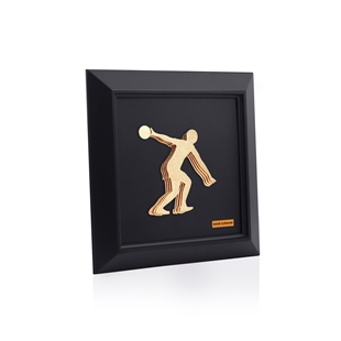 Zekupp Bowling Severler İçin Ahşap Tablo, Duvar Dekorasyonu El Yapımı Tablo, Altın Renkte Ahşap Tablo Ev Hediyesi, 3 Boyutlu Çerçeve Tablo