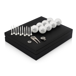 Zekupp 8 Top 10 Tee ve İşaretleyici Deri Kutu Golf Seti