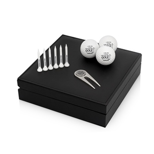 Zekupp 3 Top 6 Tee ve İşaretleyici Deri Kutu Golf Seti