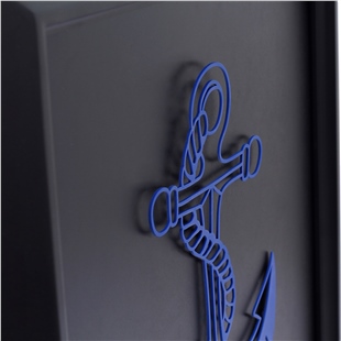 Zekupp Gemi Çapası Temalı Ahşap Tablo, Duvar Dekorasyonu El Yapımı Tablo Hediyesi, Mavi Renkte Ahşap Çerçeve Ev Hediyesi, 3 Boyutlu Tablo