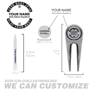 Zekupp Profesyonel Marker ve 3 Tee Ahşap Kutu Golf Seti