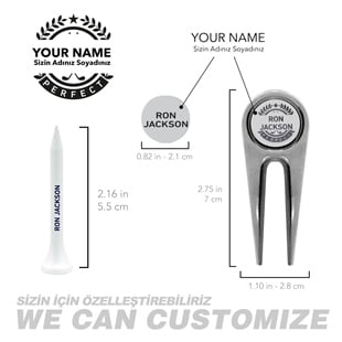 Zekupp Profesyonel Marker ve 3 Tee Ahşap Kutu Golf Seti