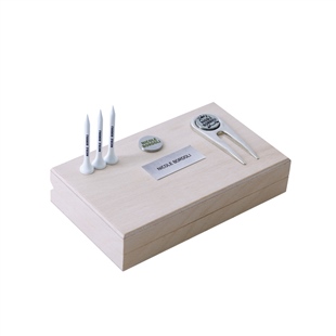 Zekupp Profesyonel Marker ve 3 Tee Ahşap Kutu Golf Seti