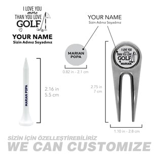 Zekupp Profesyonel Marker ve 3 Tee Ahşap Kutu Golf Seti