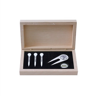 Zekupp Profesyonel Marker ve 3 Tee Ahşap Kutu Golf Seti