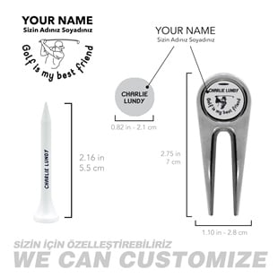 Zekupp Profesyonel Marker ve 3 Tee Ahşap Kutu Golf Seti