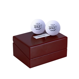 Zekupp Profesyonel 2 Adet Golf Topu Bordo Ahşap Kutulu