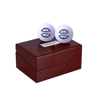 Zekupp Profesyonel 2 Adet Golf Topu Bordo Ahşap Kutu
