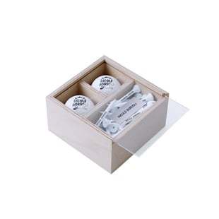 Zekupp Profesyonel 2 Top ve 50 Tee Sürgülü Ahşap Kutu Kişiye Özel Golf Seti